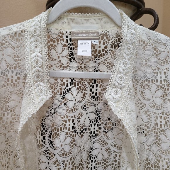 Coldwater Creek Soft Lace Cream Jacket - Picture 11 of 14